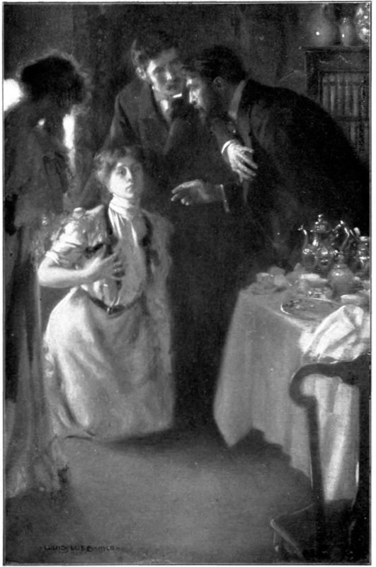 a lady on her knees, with two men and another woman