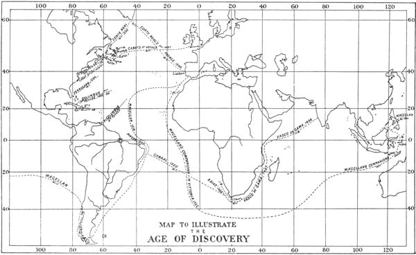 Map illustrating the Age of Discovery