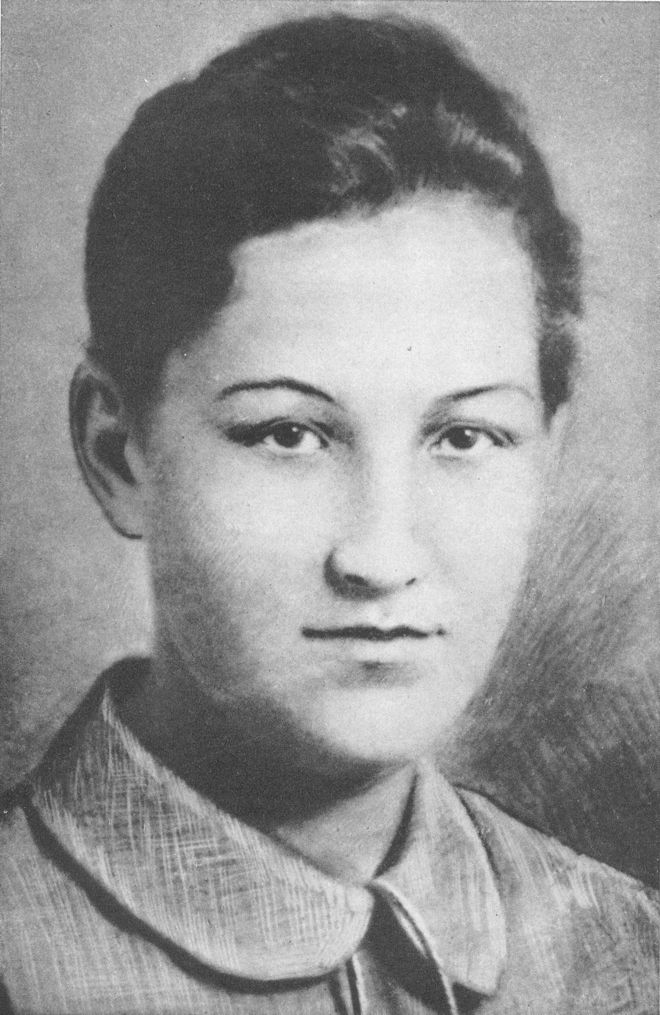 Photo of young woman ZOYA KOSMODEMYANSKAYA.