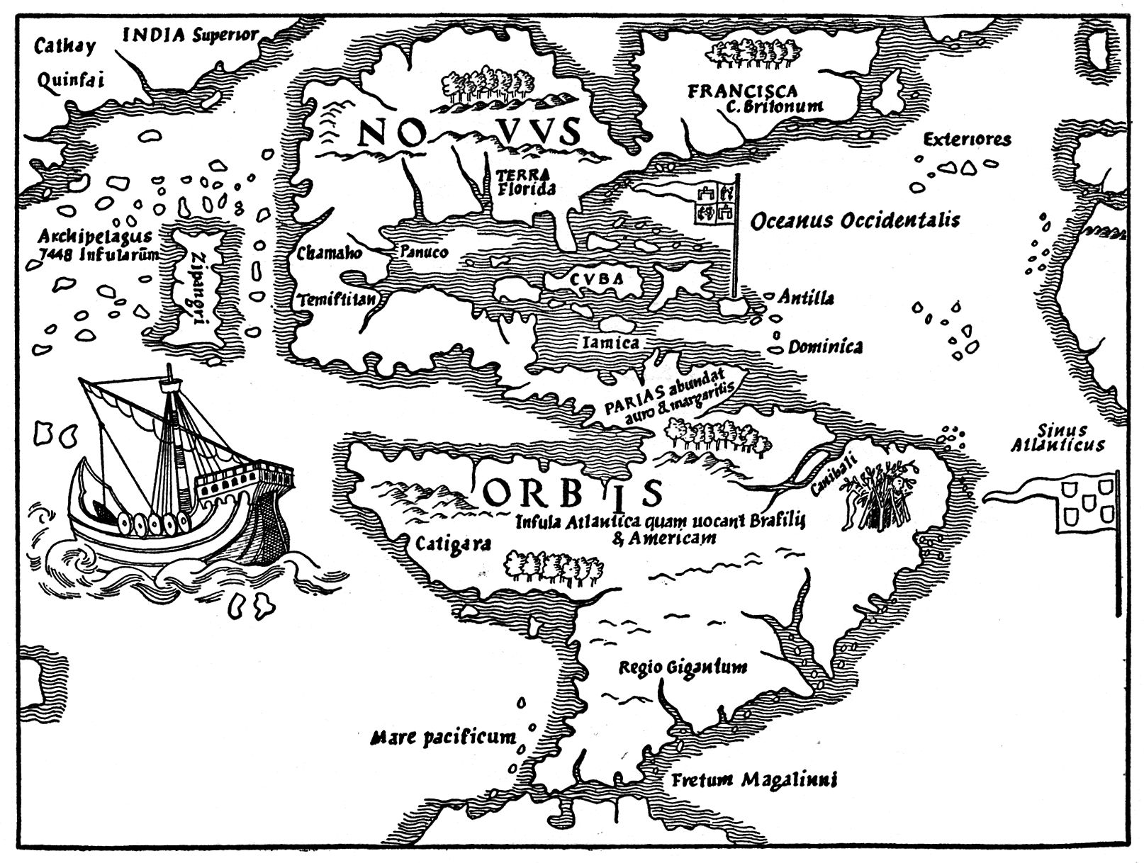 Ptolemaic map of N. and S. America