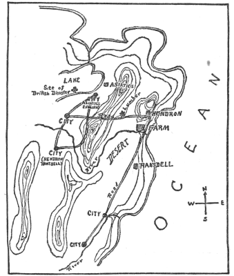 drawing of where space-ships landed on Bronson Beta