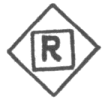 A capital R inside a square inside a diamond
