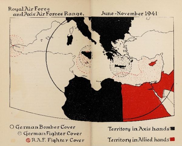 Map of R.A.F. and Axis air range June-Nov. 1941