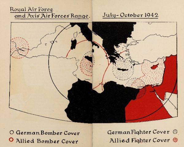 Map of R.A.F. and Axis air range July-Oct. 1942
