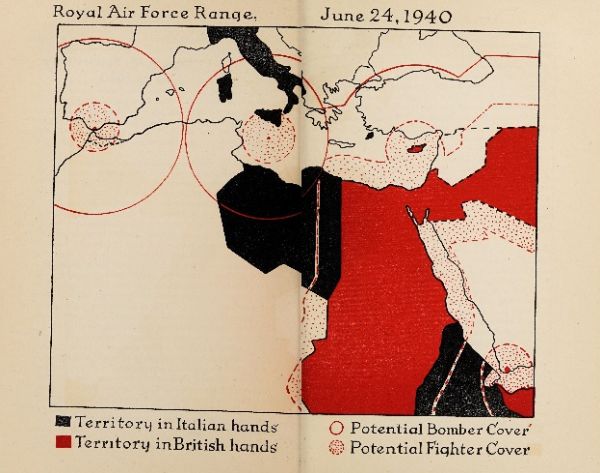 Map of N. Africa showing territory of British and Italians June 24, 1940