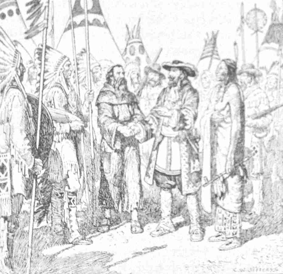 French explorers meet with native Sioux