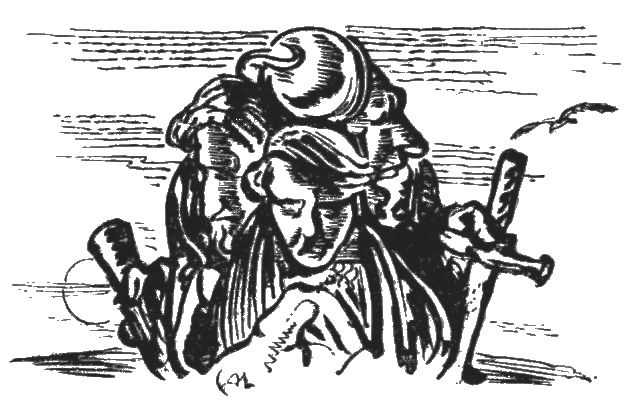 The illustration is of a man with a huge bundle on this back.