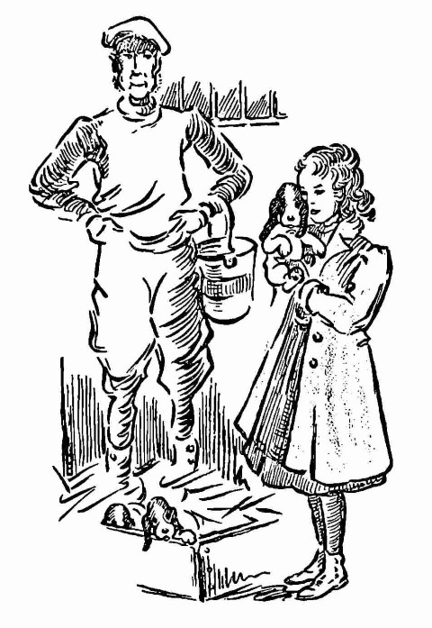 Susannah cuddles a puppy