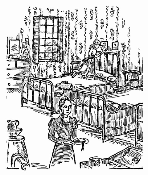 Susannah preparing her bedroom