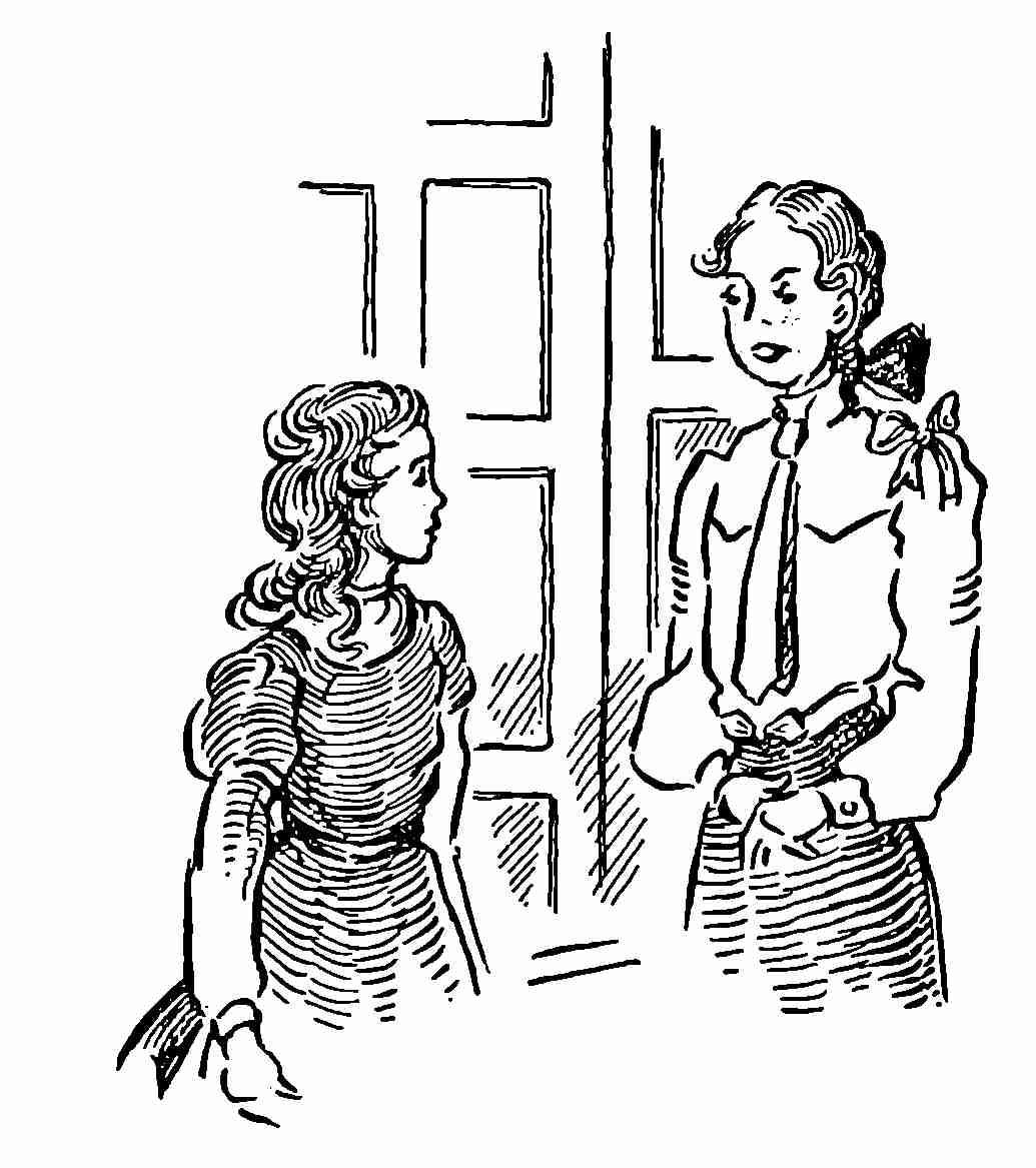 Susannah talking to older woman