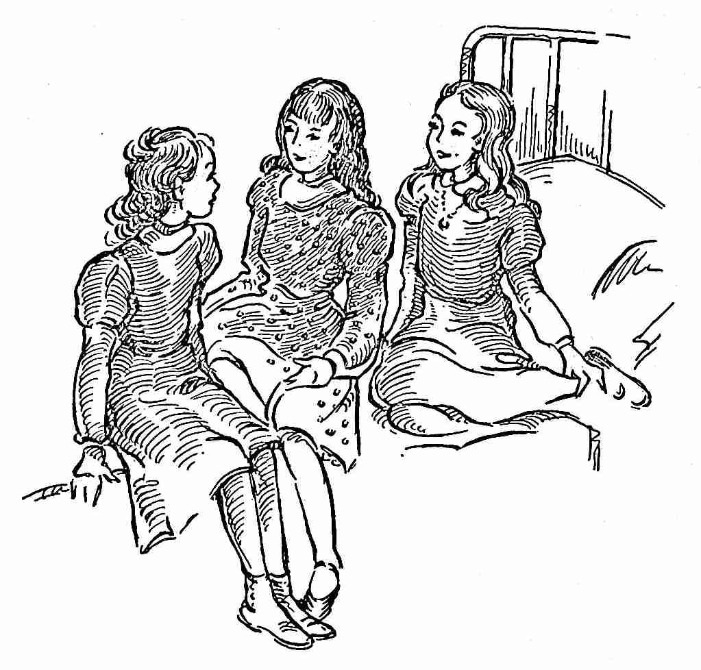 Susannah talking to schoolmates