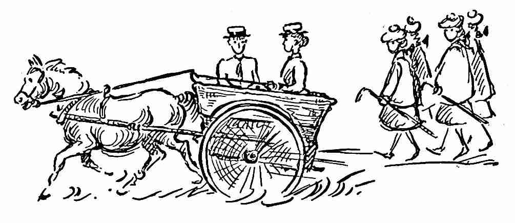 Riding in a horse carriage