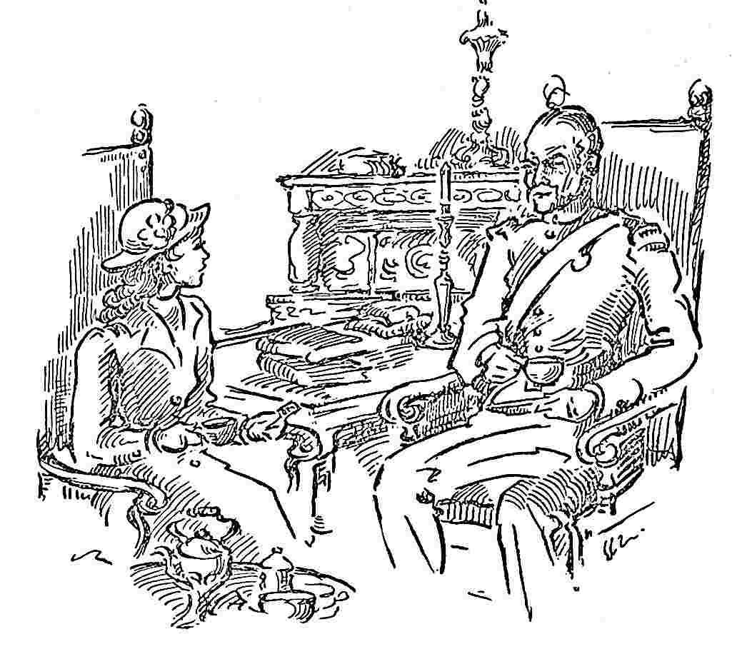 Susannah talking to an elderly officer