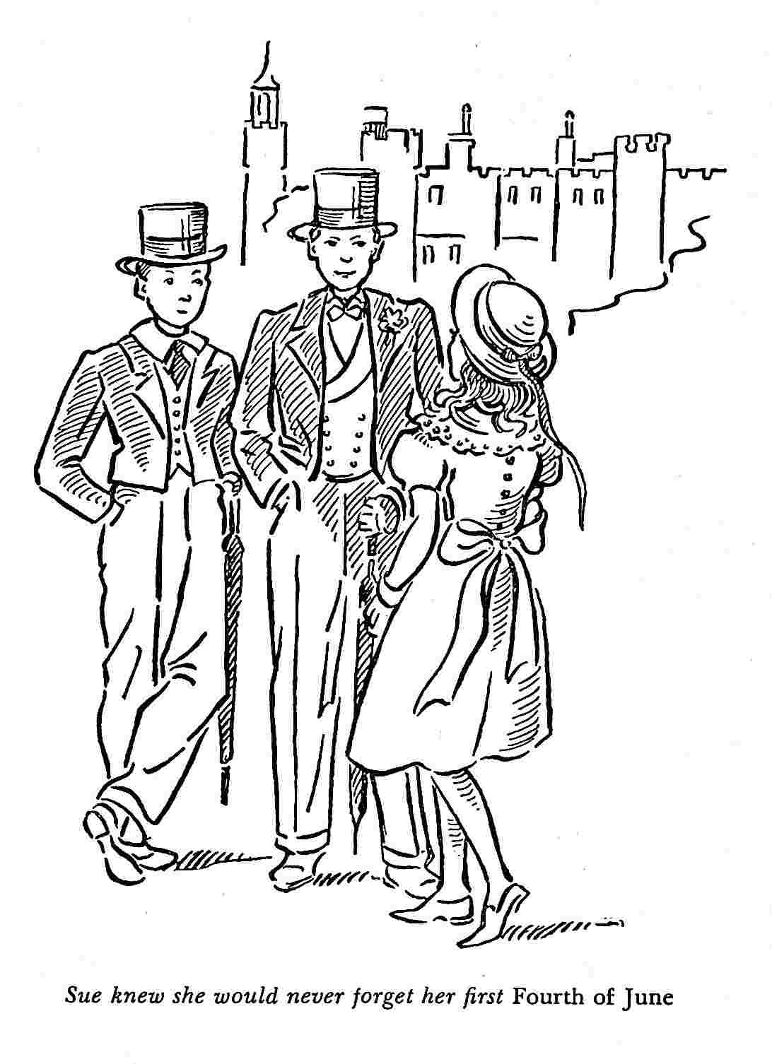 Susannah talks to two boys