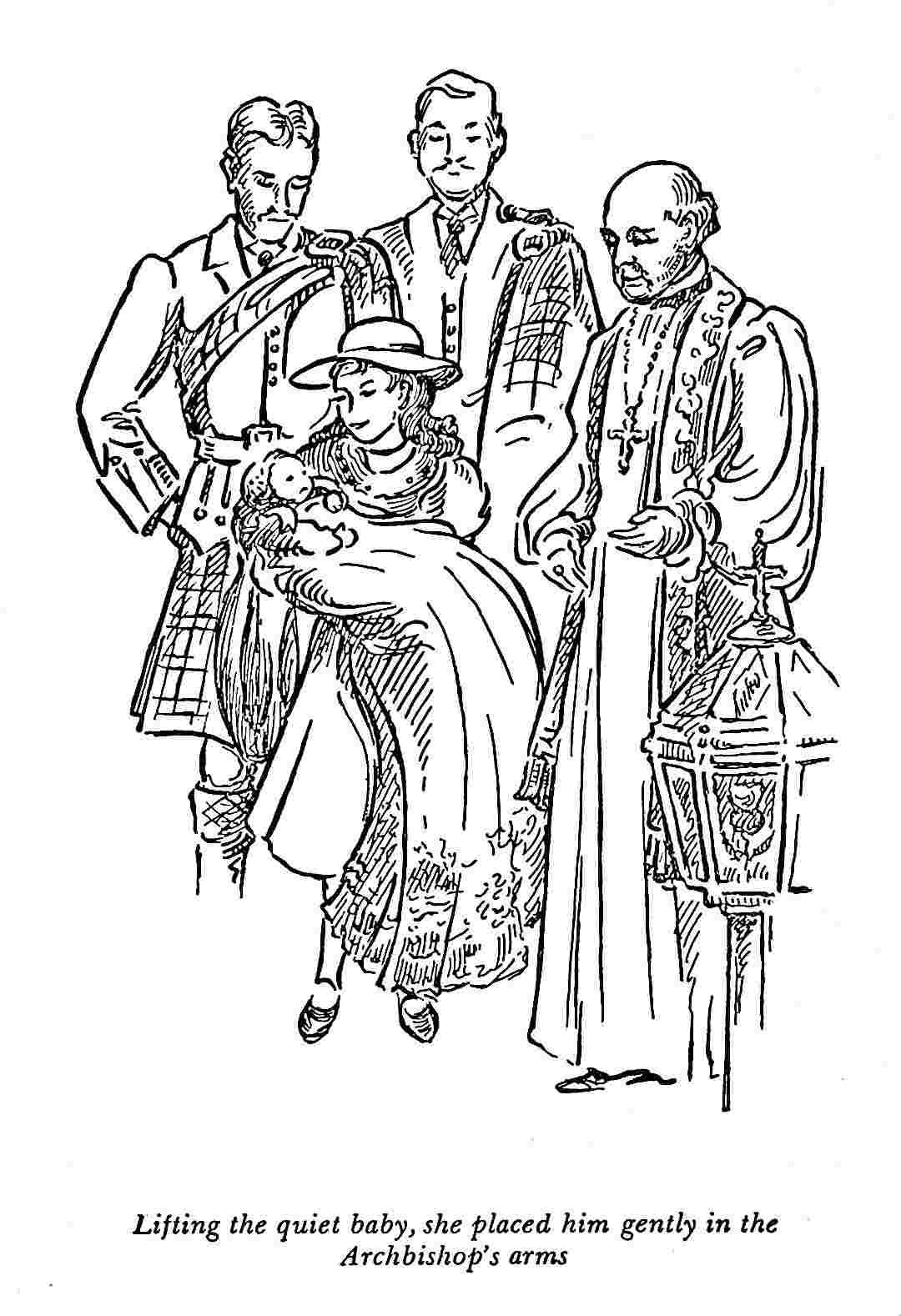 Susannah cradles a baby