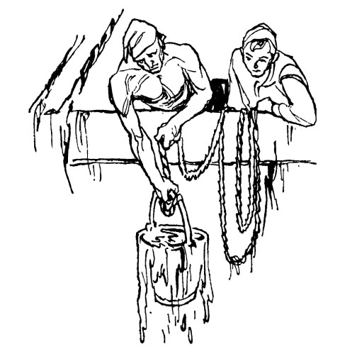 Sailors hauling water