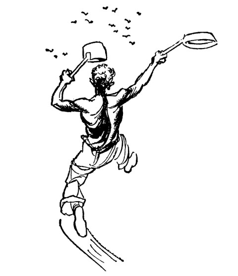 Cook brandished kitchen pots