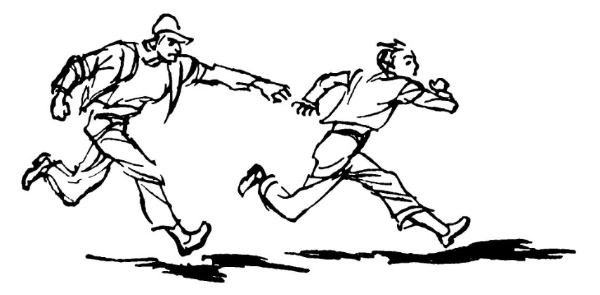 Man chases young boy