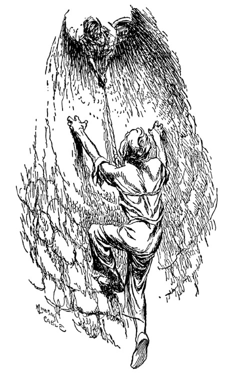 Young boy being hauled out of well