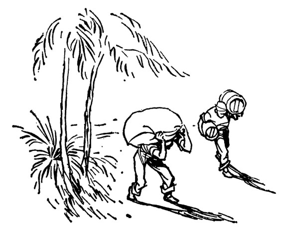 Men hauling supplies