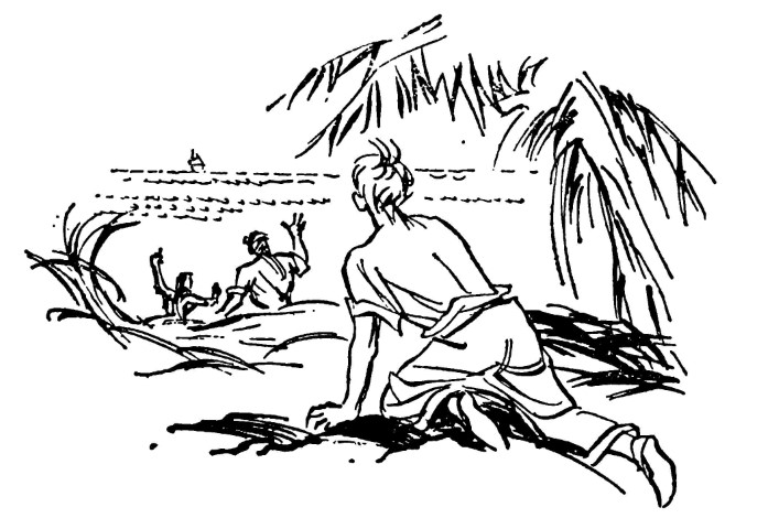 Sailors see ship at sea