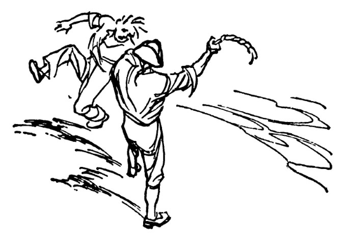 Man with whip beats boy