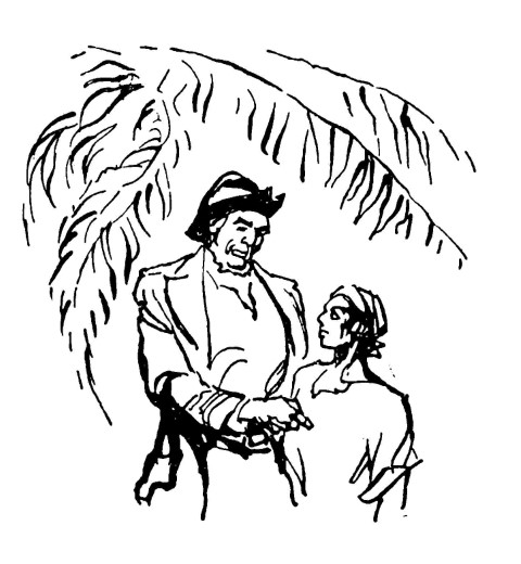 Old sailor talks to young boy