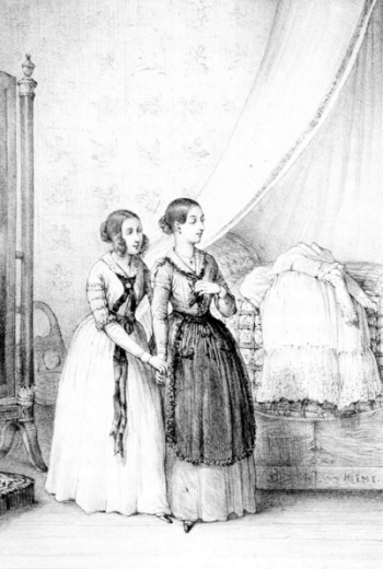 Sidonie serrant une main de Juliette, qui resta figée à la même place.