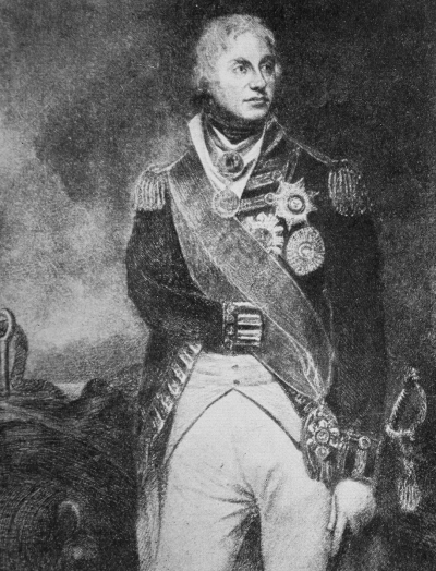 portrait of a one-armed Nelson standing in uniform