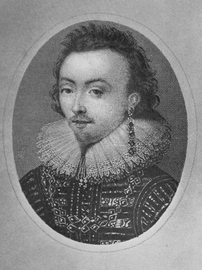 face portrait of John Harington with earing and goatee