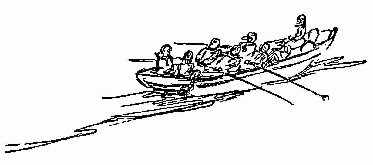 People in a rowboat