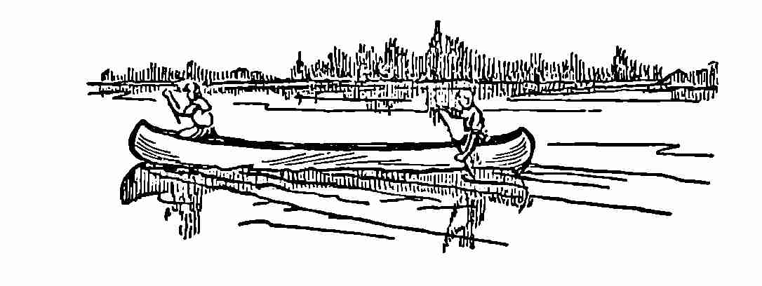 Paddling a canoe