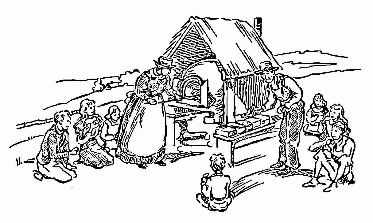 Baking bread in an oven