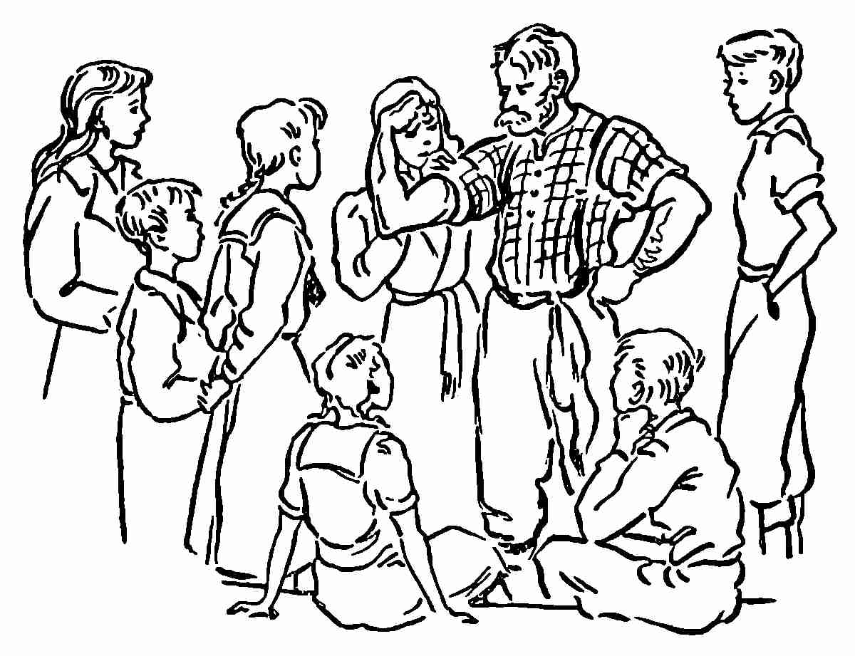 Kids looking at a strong man