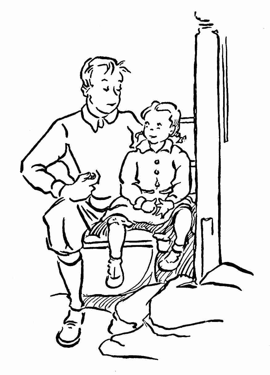 Man and child on sofa