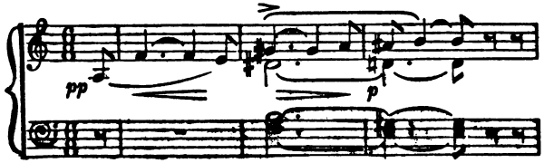 four bars of a music score