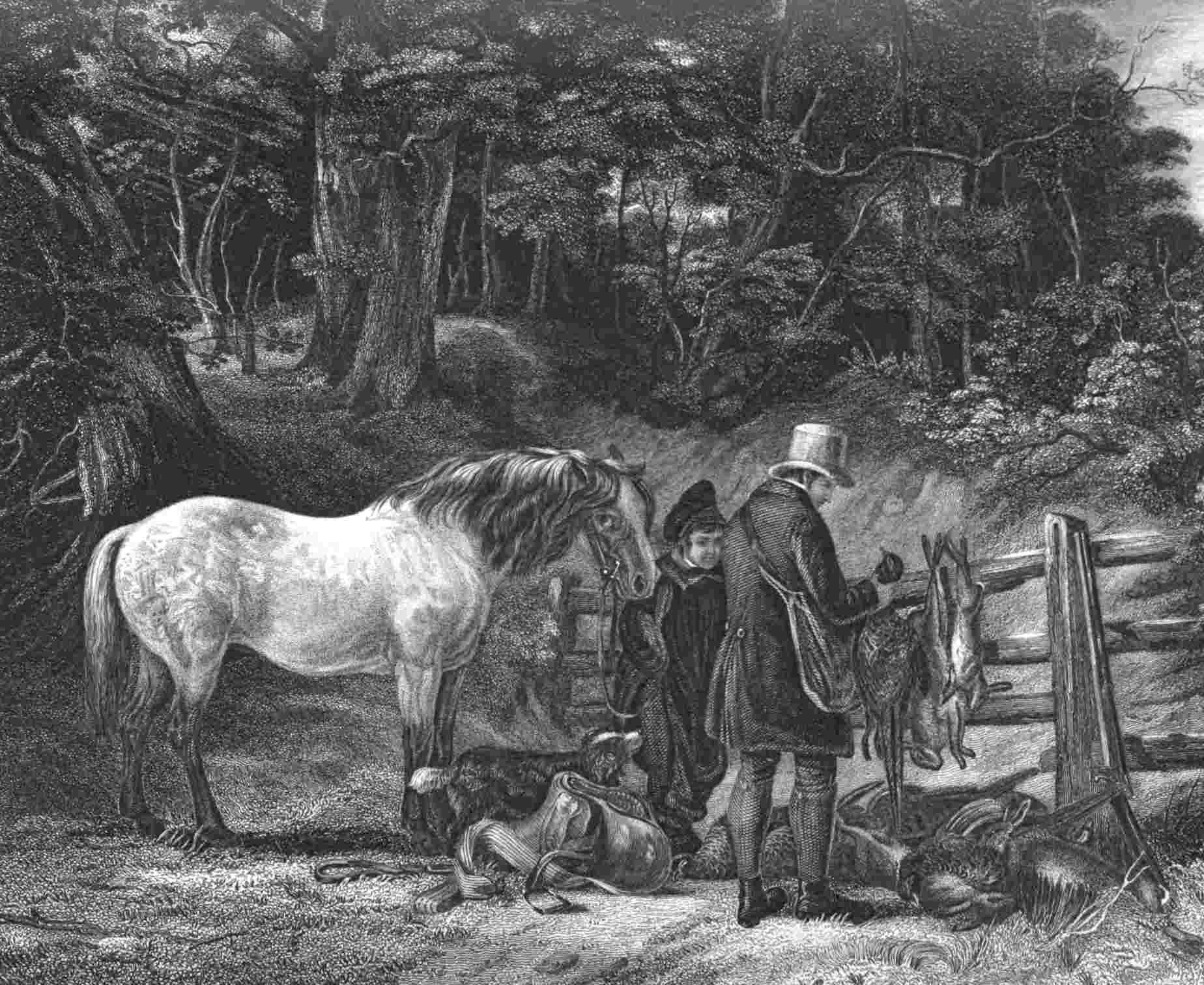 Man and boy with horse