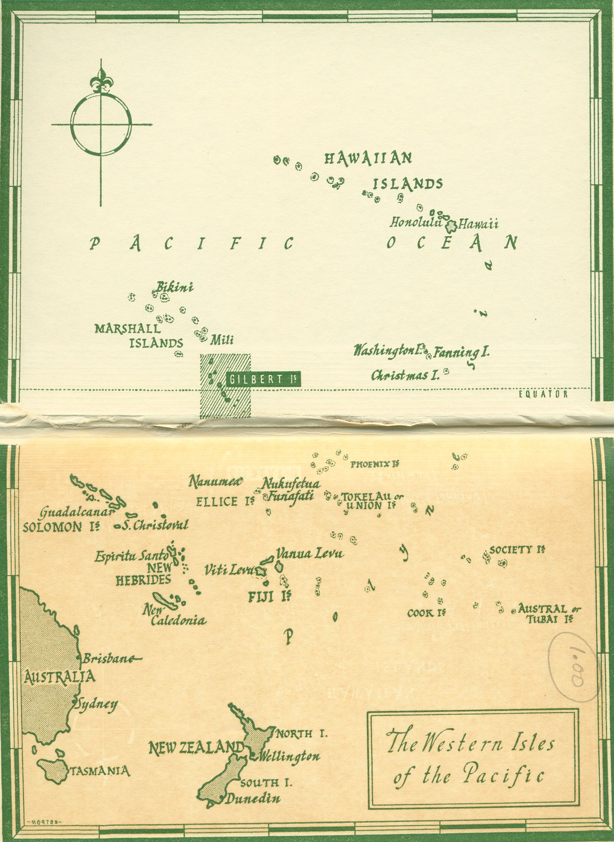 map of Pacific Ocean showing location of Gilbert Islands