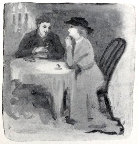 Man and woman sitting at a table