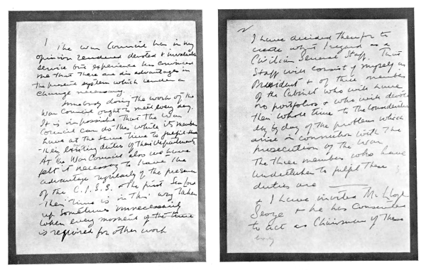 2 page handwriting with changes and deletions