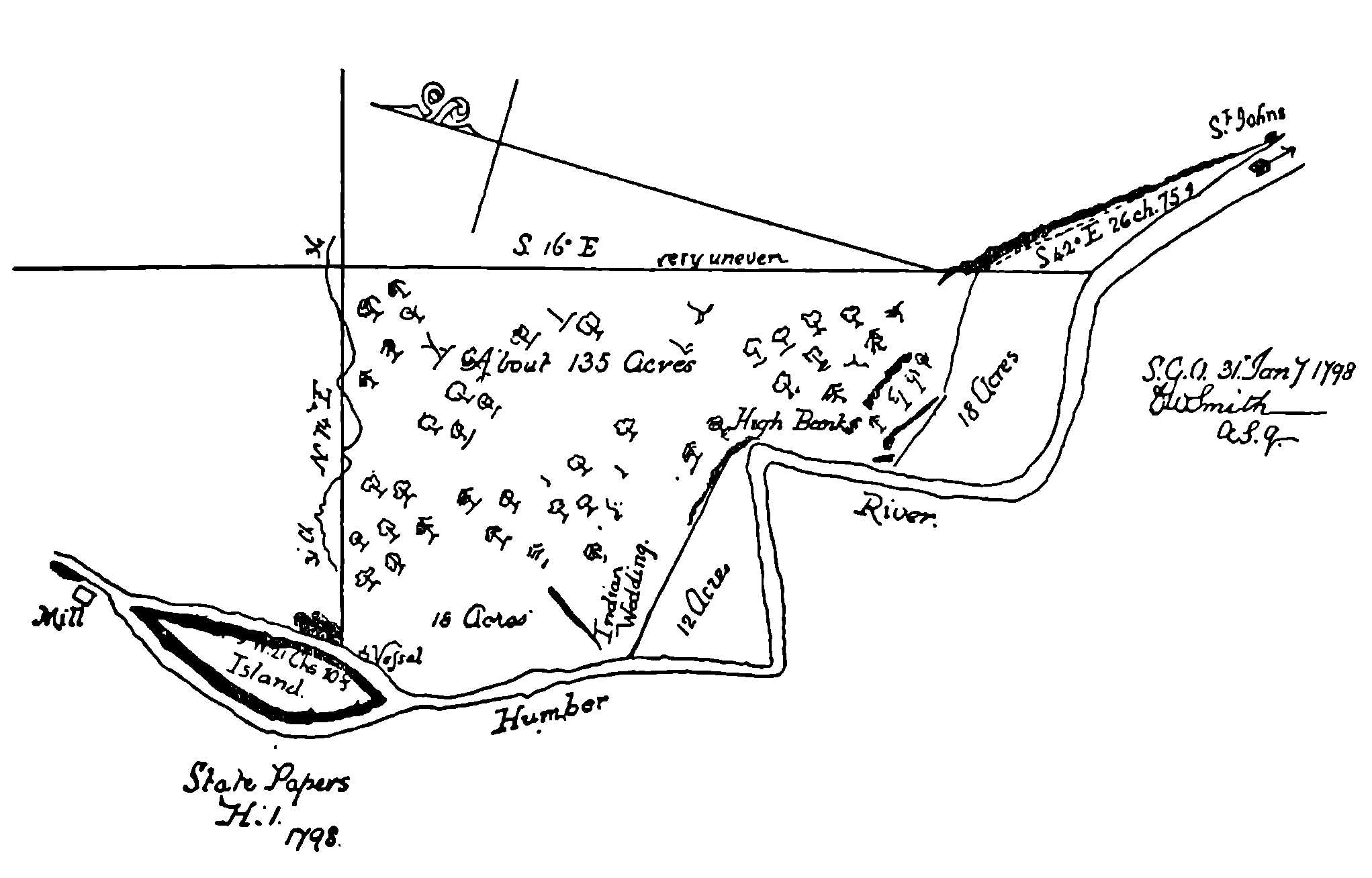 Map: location of St. John’s (Rousseau’s) House