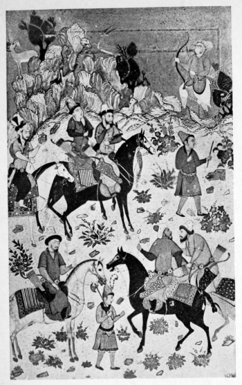 men on horseback with bows and arrows