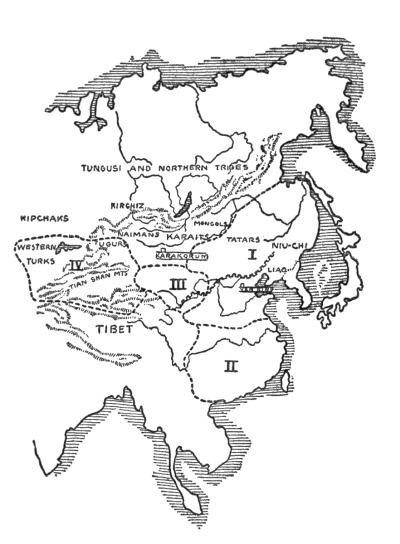 map of eastern Asia with tribe regions identified
