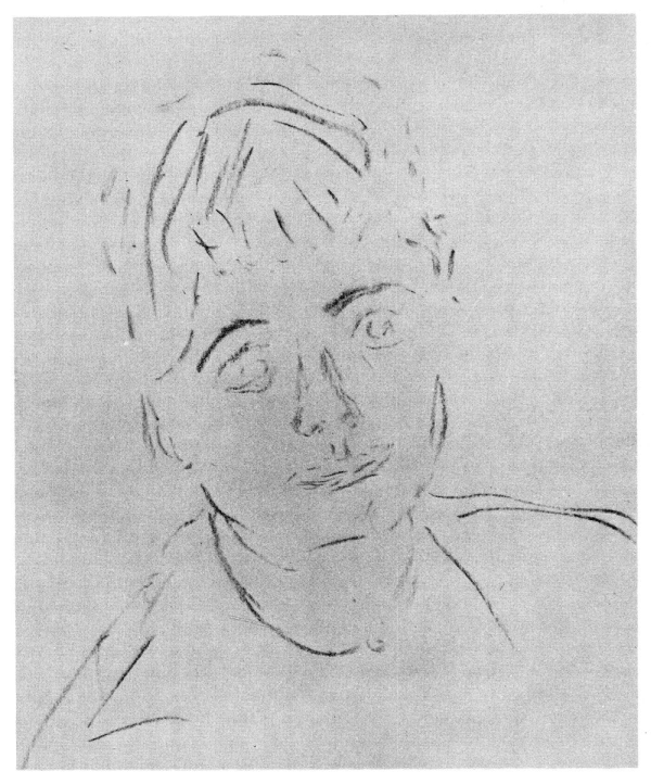 line drawing sketch of woman’s face