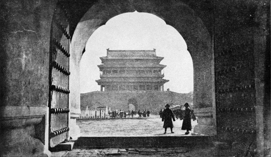 view of one city gate from another