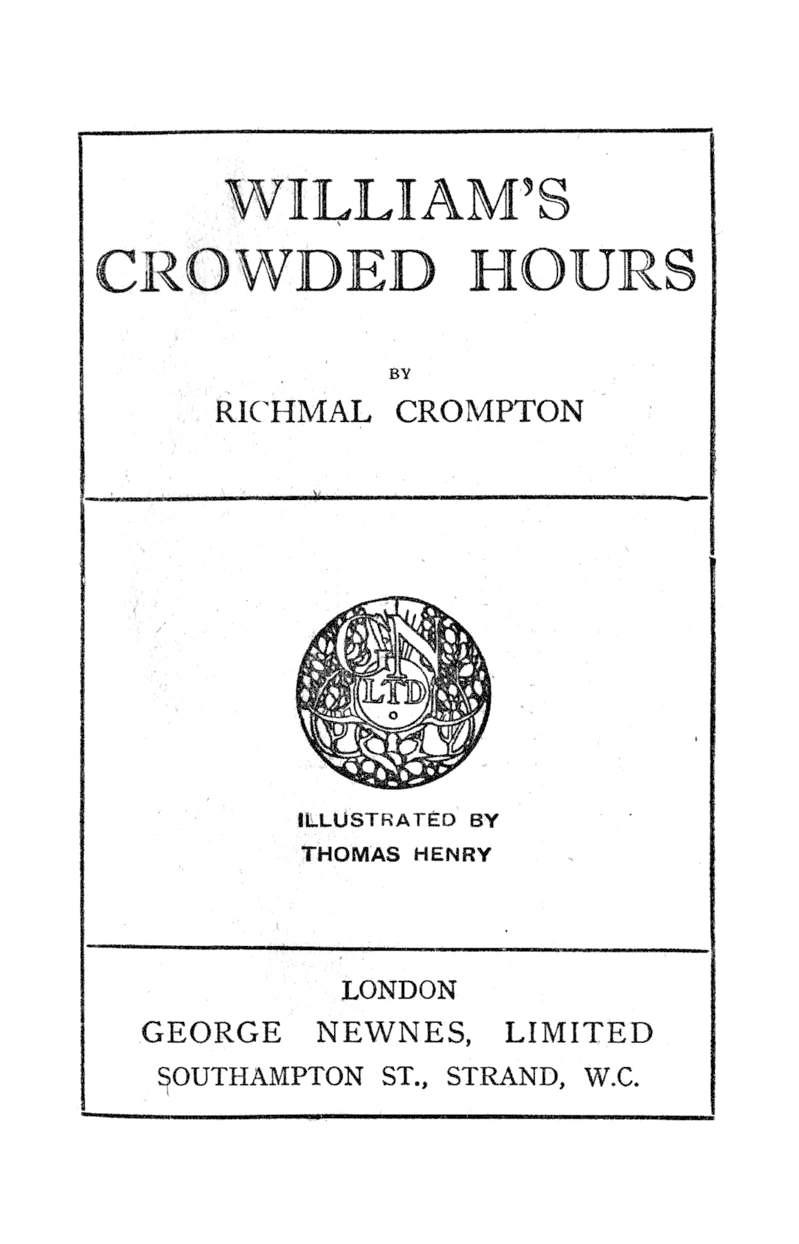 title page: William’s Crowded Hours