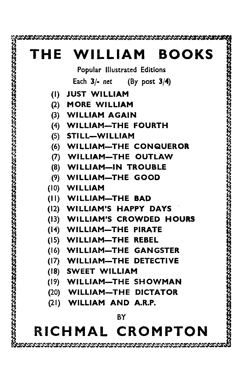 list of William books 1 to 21