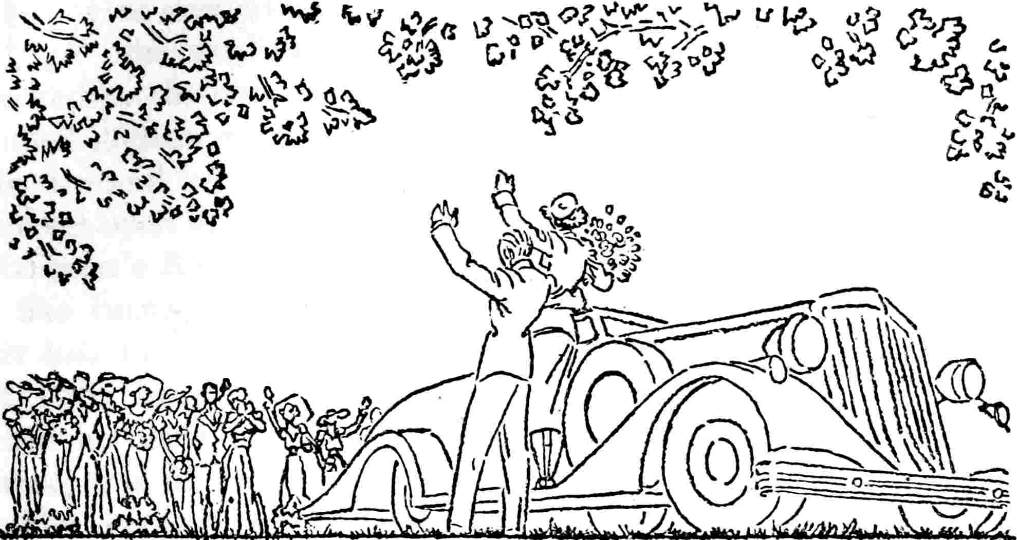 Couple standing next to a car after getting married