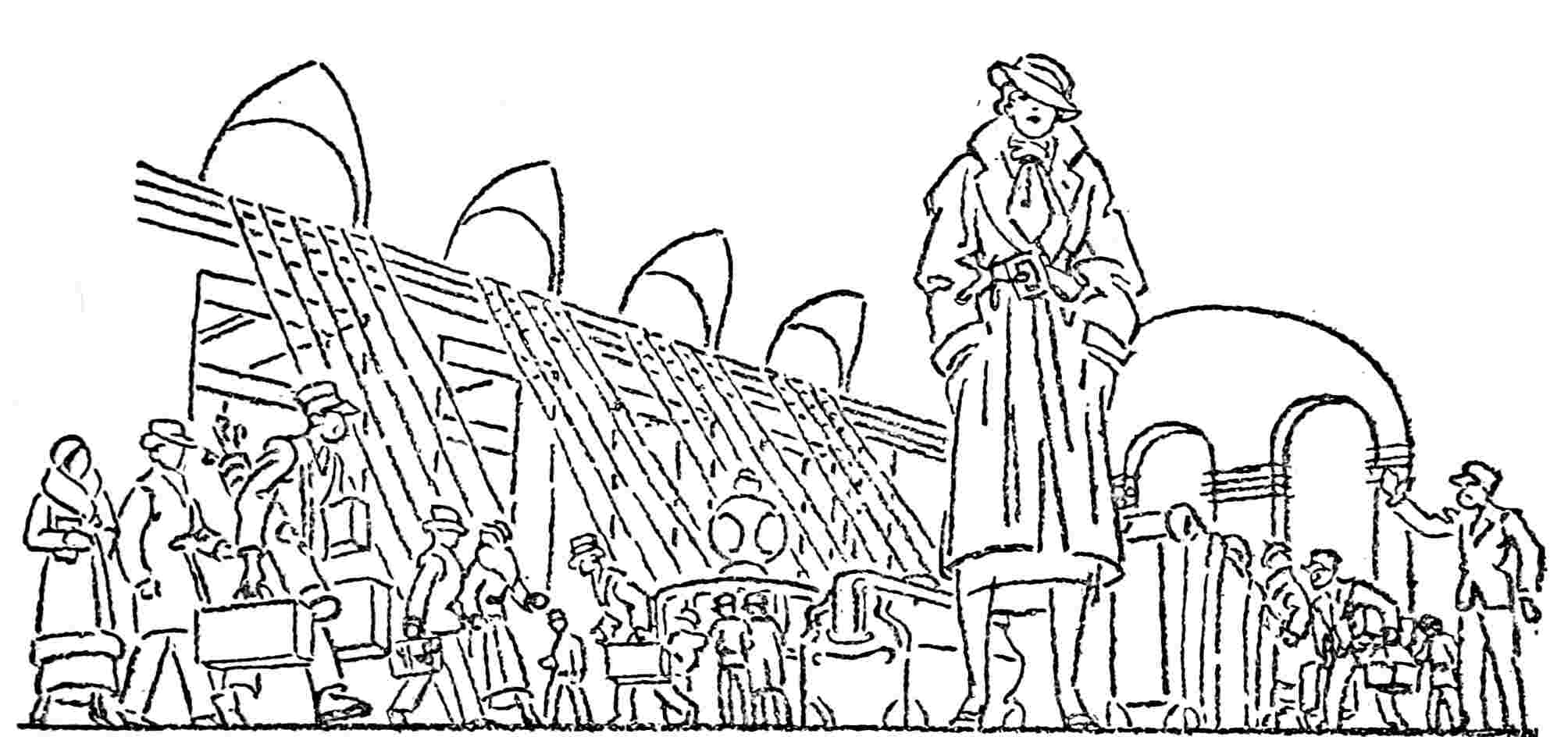 Scene in a train station