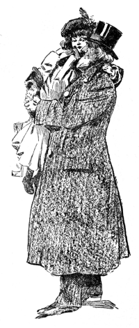 bearded man in long coat and top hat carrying little girl in his arms